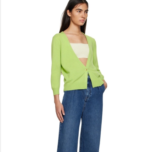 Loulou Studio Cupo Cashmere Green Cardigan - Picture 3 of 10